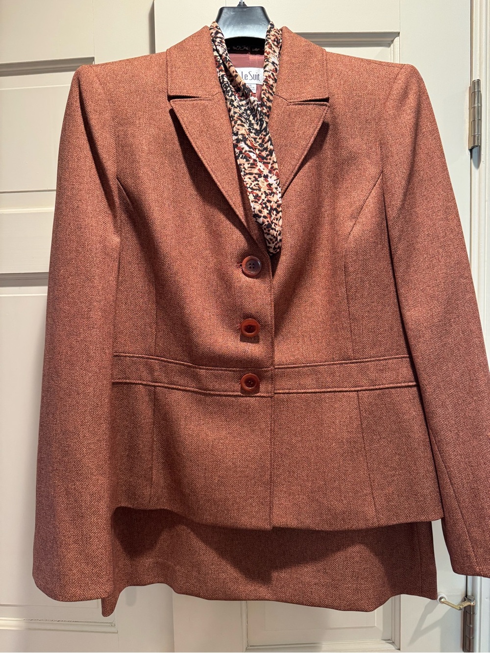 Le Suit Women's Copper-Brown Tailored Suit